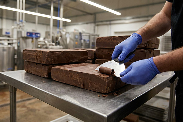 Baking chocolate supplier Iran testing industrial chocolate blocks