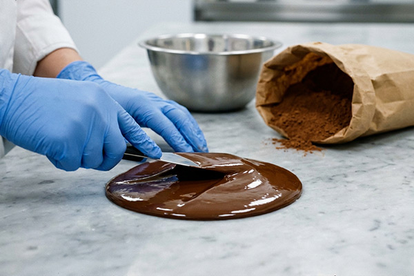 Baking chocolate supplier Iran testing melted chocolate viscosity